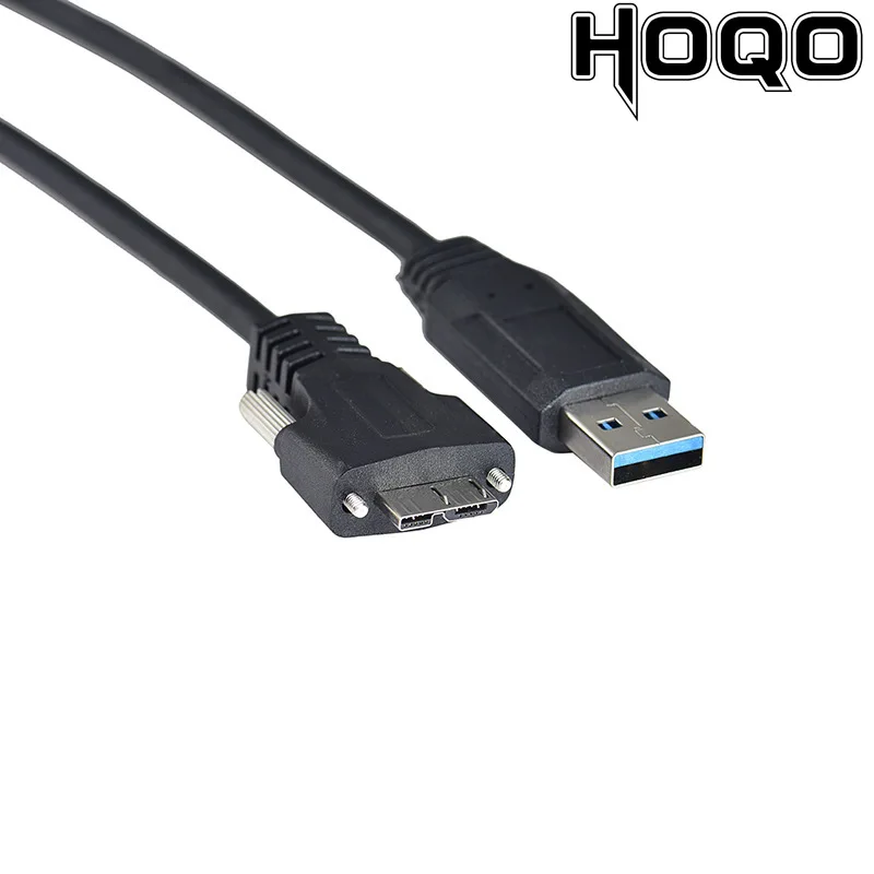 

10PCS/Lot Industrial camera USB3.0 USB to Micro3.0 mobile hard disk Data charging transmission cable with M2 screw lock panel