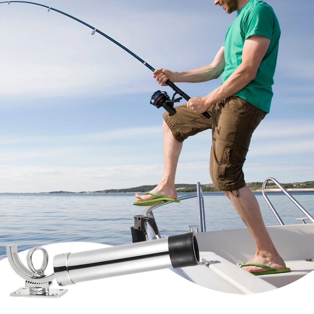 

Stainless Steel Fishing Rod Holder Deck-mounted Rotary Pole Rack Sailboat Kayak Bracket Watersports Tool Accessories