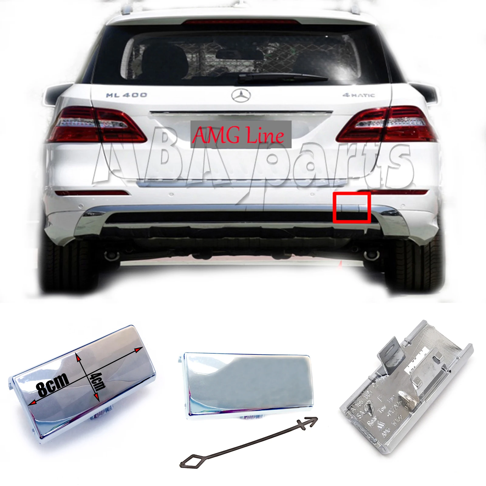 

Задняя хромированная крышка 12-15 Mercedes-Benz ML W166/X166 250 300 320 350 400 500 550 A1668851423