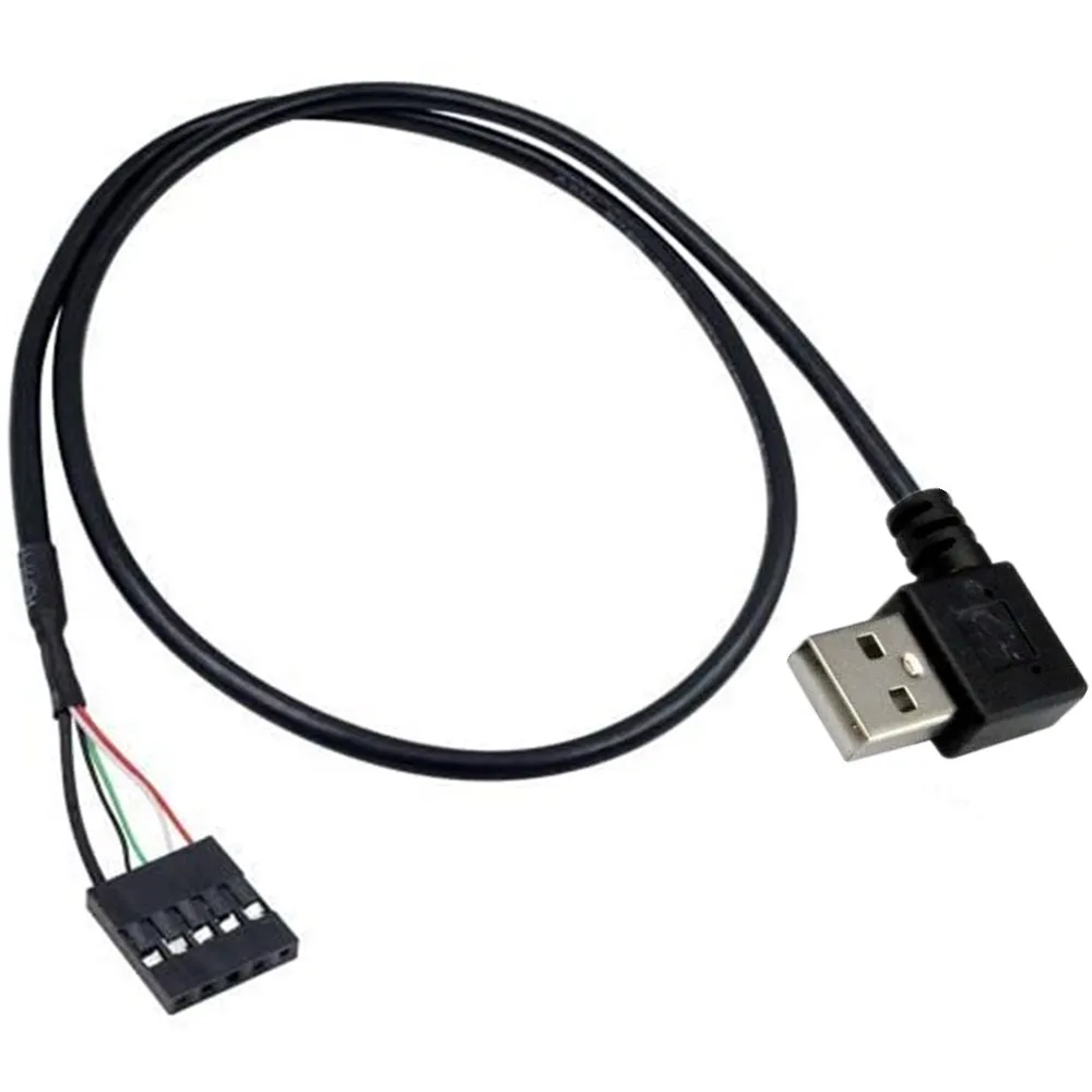 

Кабель DuPont USB2.0 AM с левым и правым изгибом папа/DuPont 2,54/1*5P мама, USB-кабель с перегородкой, основной кабель 50 см