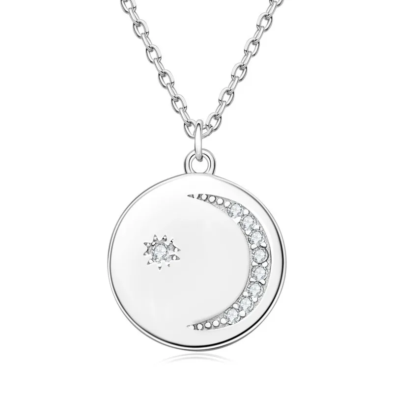 

PMO-038 Lefei Fashion Trend Luxury Classic Moissanite Fine Round Star Moon Necklace For Women Real 925 Silver Party Jewelry Gift