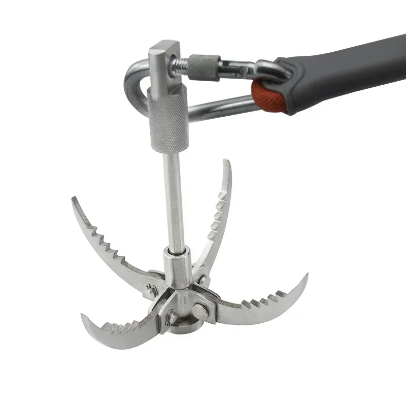 Gancho agarre plegable acero inoxidable garra escalada multifuncional aire libre herramienta viaje