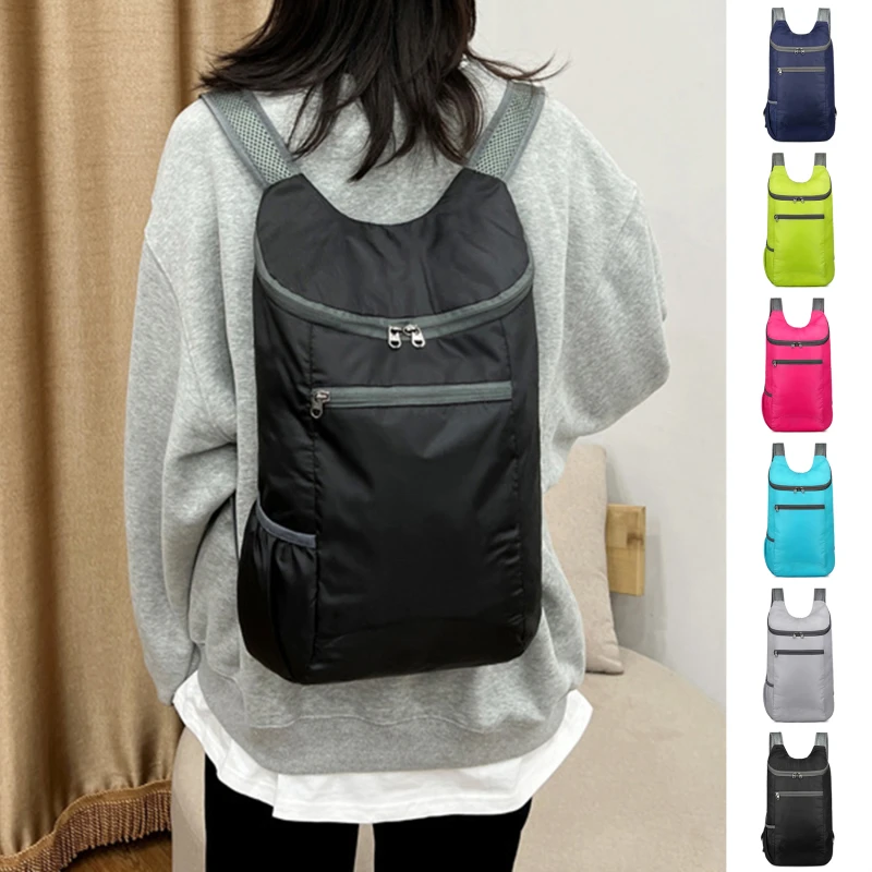 

Women's Outdoor Portable Foldable Skin Bags Double Shoulder Lightweight Sports Backpack Travel Bag Gift Book Bags For Ladies