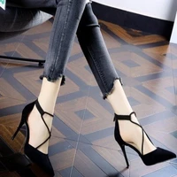 female high heels women sandals suede solid colo stiletto pointed increase non slip breathable female high heels shoe for women