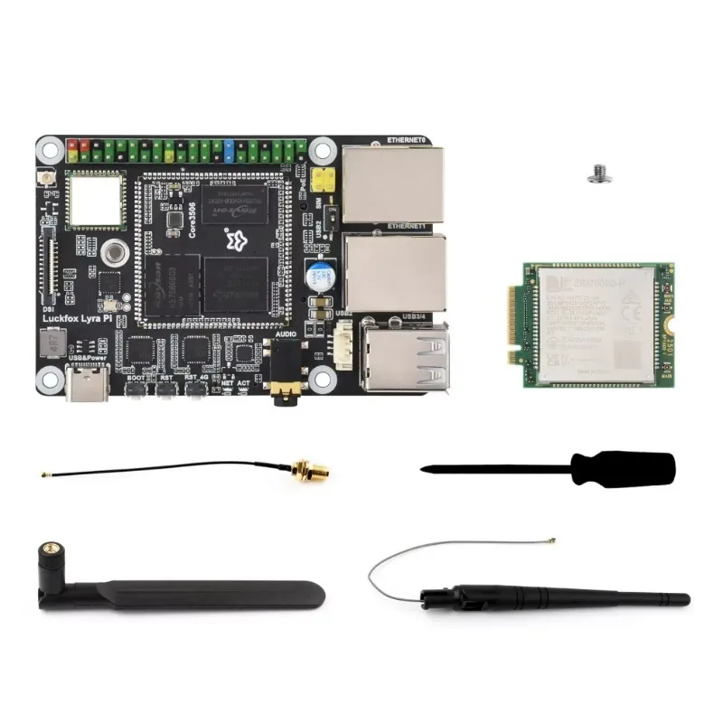 Фото DroMaLuckfox Lyra Pi Linux SBC с трехъядерным процессором A7+M0, двумя LAN-портами, MIPI DSI, USB OTG, Rockchip Matrix IO (98 функций) №4