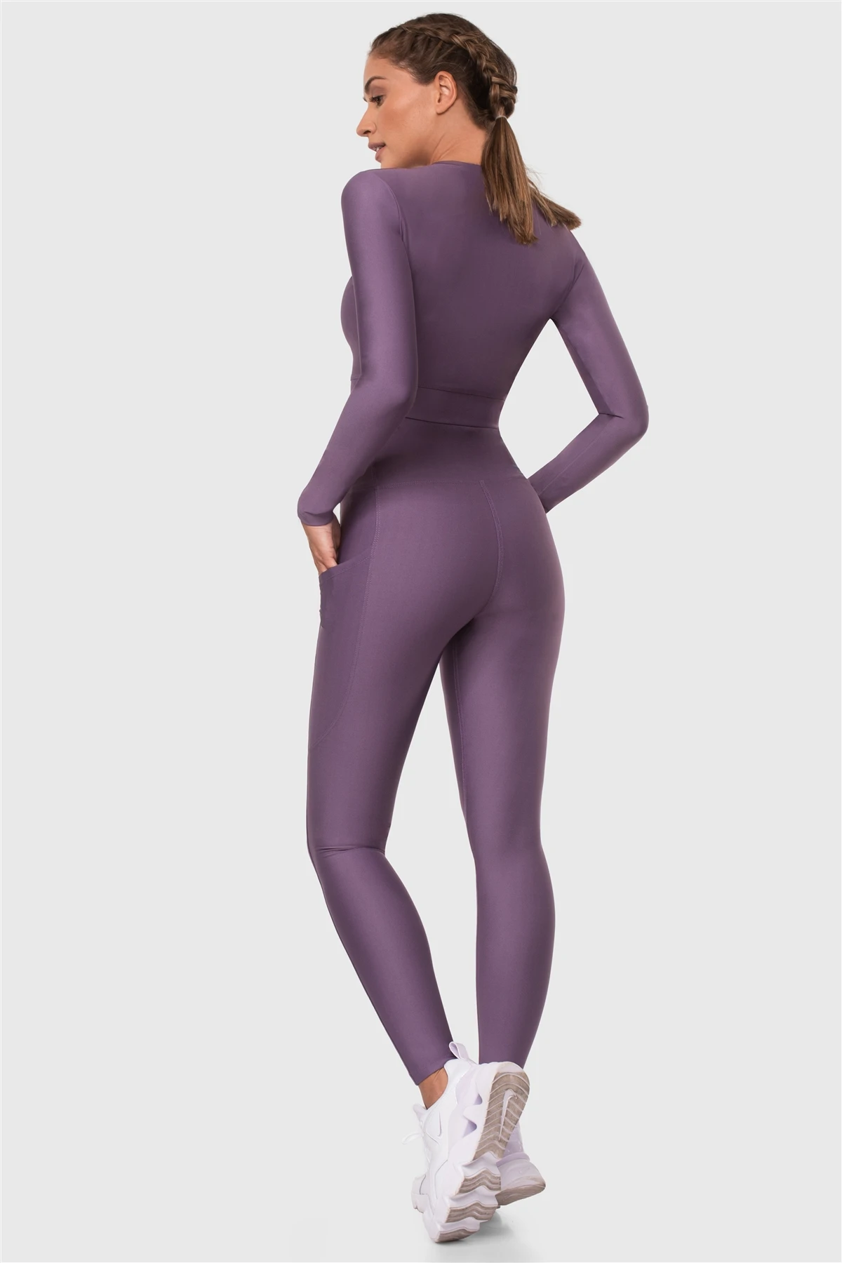 Superstacy High Waist Pockets Lilac Sports Leggings