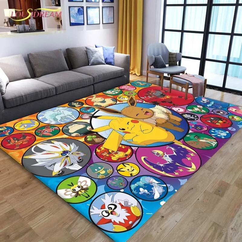 Большой 3D ковер с принтом покемона мягкий фланелевый коврик для спальни детские