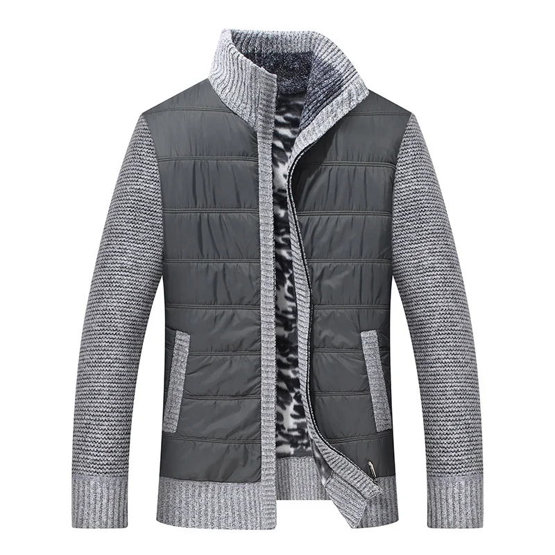 

Winter Autumn Men Patchwork Warm Sweater Cardigan 2023 Men Fleece Knitwear Sweater Male Casual Knit Sweatshirt Man Sweatercoat