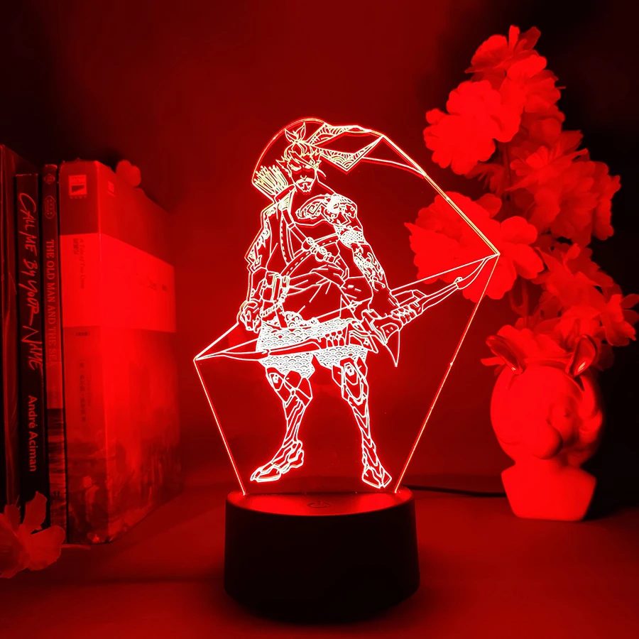 Фото Светодиодный ночник Overwatch Shimada Hanzo, крутой рождественский подарок для OW Gamer, детская спальня, крутое освещение, вещи для игровой комнаты №3
