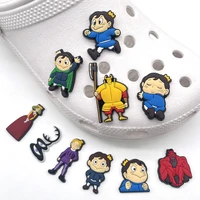 1pc japanese anime cute cartoon pvc shoe charms decoration fit jibz croc kids clog sandals garden shoe accessories party gift