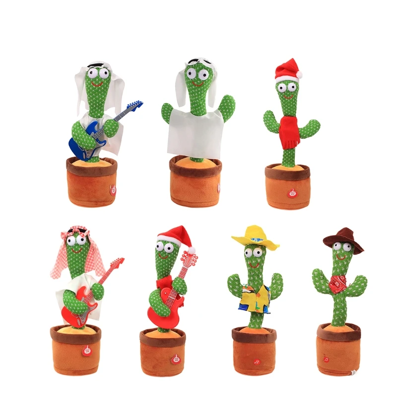 

Baby Electric plush Stuffed Toy Cactus Dancing singing English Chinese for infant toddler