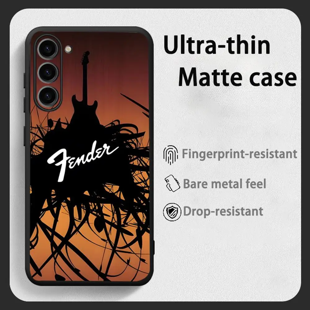 Фото Модный чехол для телефона с дизайном гитары для Samsung Galaxy S26 S25 S24 S23 S22 S21 Plus Ultra Note20, мягкий, черный №2