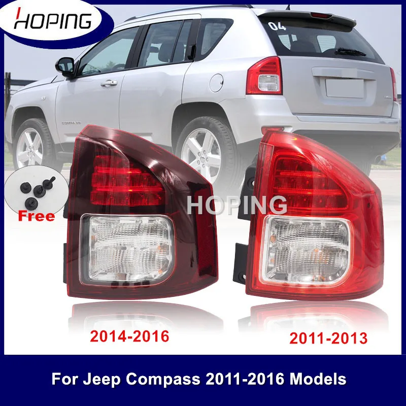 

Hoping 2PCS Rear Bumper Tail Light TaillampFor Jeep Compass 2011 2012 2013 2014 2015 2016 Rear Brake Stop Lamp With Bulb