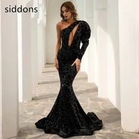 new beading women long dresses 2022 trend bling shinning backless sequin sexy floor length mermaid party wedding black ladies