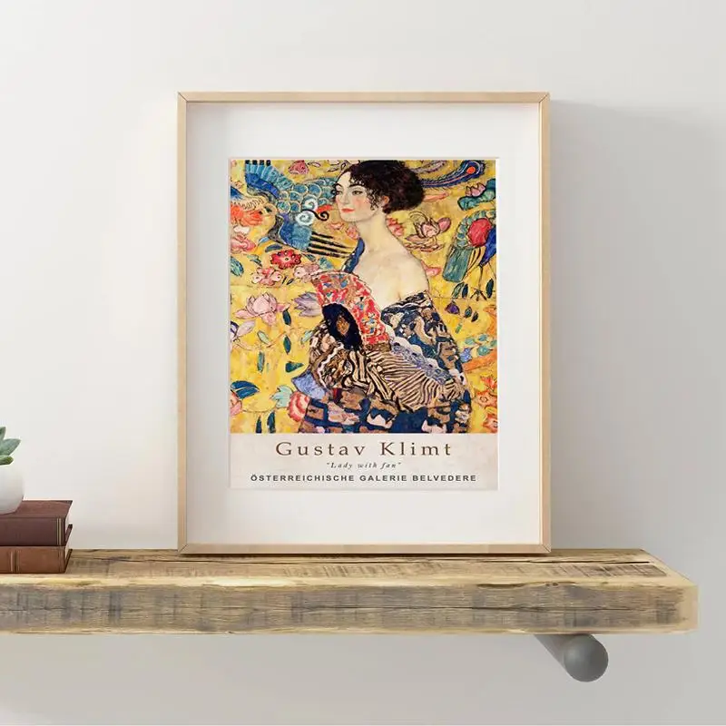 

Gustav Klimt Art Exhibition Poster Canvas Print Classical Oil Painting Gallery Interior Wall Picture Mural Home Decor Unframed