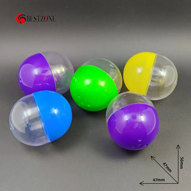 5Pcs 47x56MM 1.85*2.2Inch Plastic PP+PS Empty Toy Capsules Surprise Ball For Vending Machine Can Filled With Toys Kid Gifts images - 6