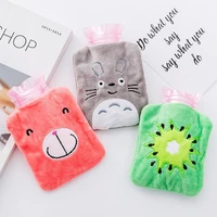 cute hot water bottle with cartoon soft plush bouillotte cover portable hand warmer girls pocket water injection hot water bag