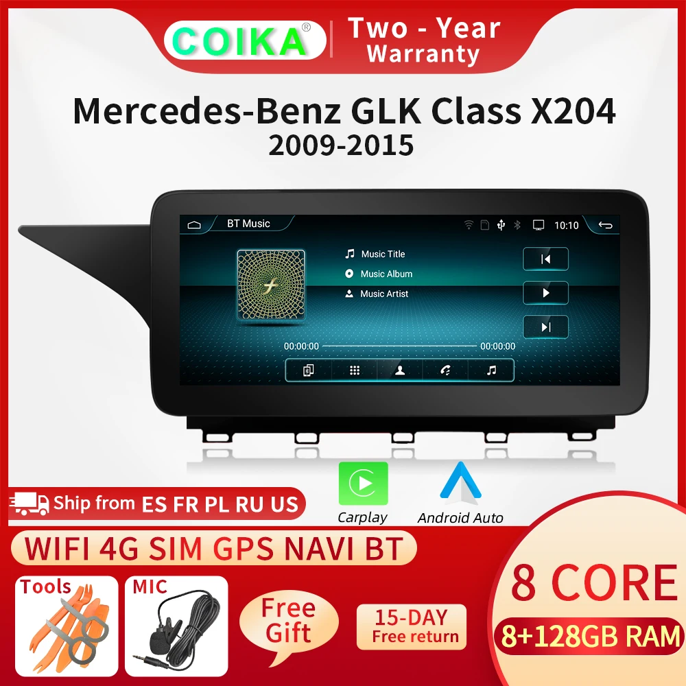8-ядерный Android 11 Автомобильный сенсорный экран IPS радио для Mercedes GLK X204 2008-2015 Google BT WIFI