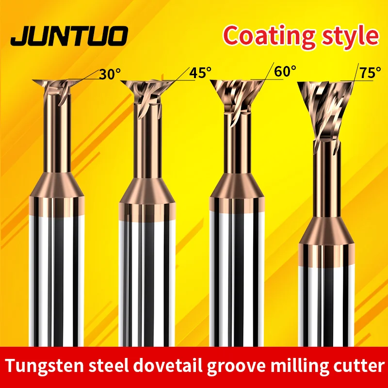

Hard alloy tungsten steel dovetail cutter coating reverse chamfer cutter 30 ° 45 ° 60 ° 75 ° dovetail groove milling cutter