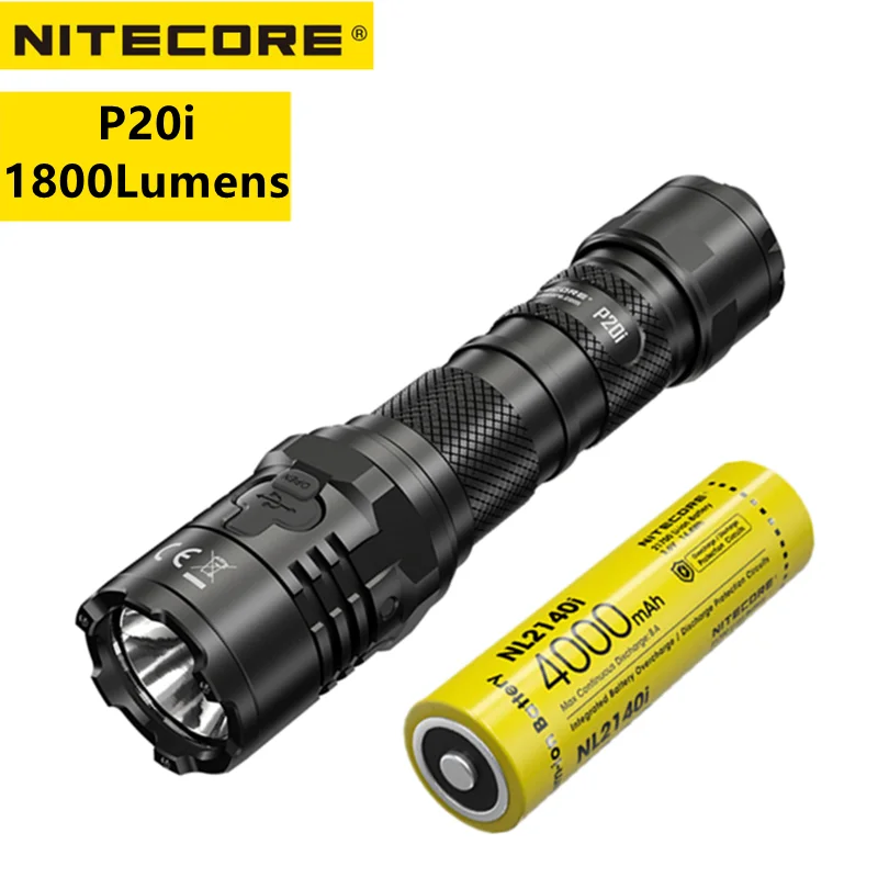 Original NITECORE P20i Tactical Flashlight USB Rechargeable Super Bright 1800Lumens With 4000mAh Battery Self-defense Flashligh