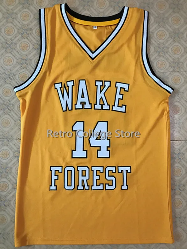 

14 Tyrone Bogue Wake Forest Demon Deacons college basketball jersey all size Embroidery Stitched Custom any Number and name