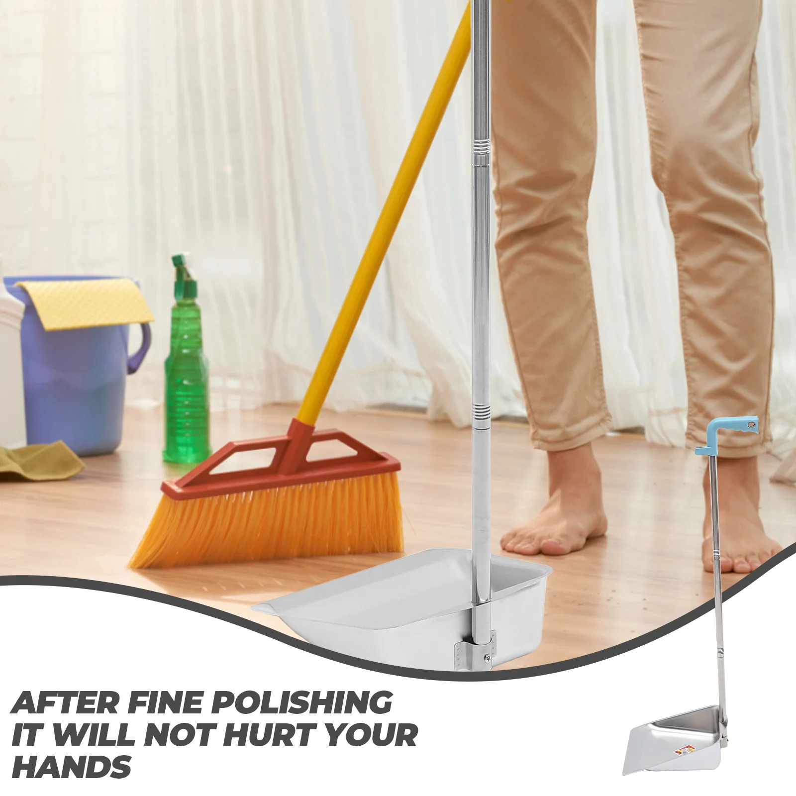 Чистящие средства Домашняя кастрюля для пыли Совок мусора с длинной ручкой Банки