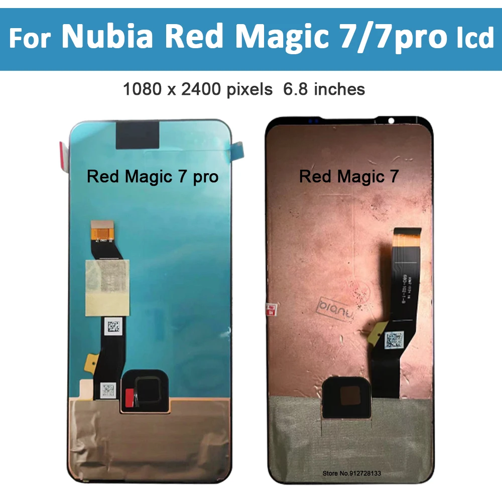 Фото 6,8 ''оригинальный Amoled для ZTE nubia Red Magic 7 NX679J ЖК-экран для RedMagic 7 Pro 7Pro дисплей Сенсорная панель дигитайзер в сборе №2