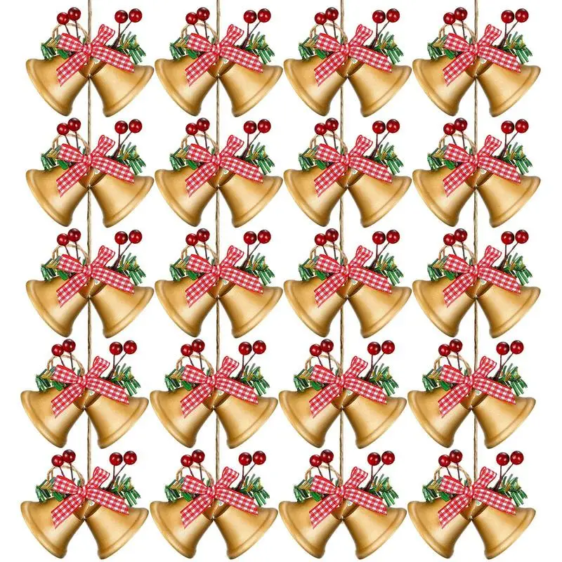 

Колокольчик с рождественскими колокольчиками для елки, подвеска с ягодами падуба и бантом, колокольчики для рождественской елки, двери, око...