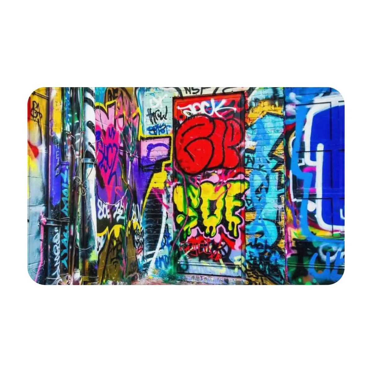 

Street Graffiti This Thick Floor Offers A Comfortable Surface For Play Use A Door Mat To Prevent Slips On Rainy Days Creative