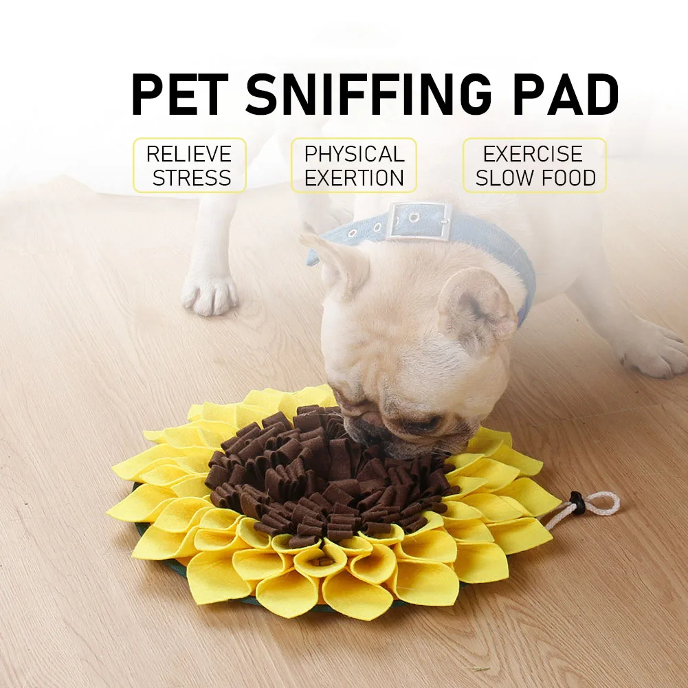 

Sunflower Shape Dog Snuffle Mat Puppy Training Sniffing Slow Feeding Blanket Pet Sniff Pad Puppy Attraction Toy