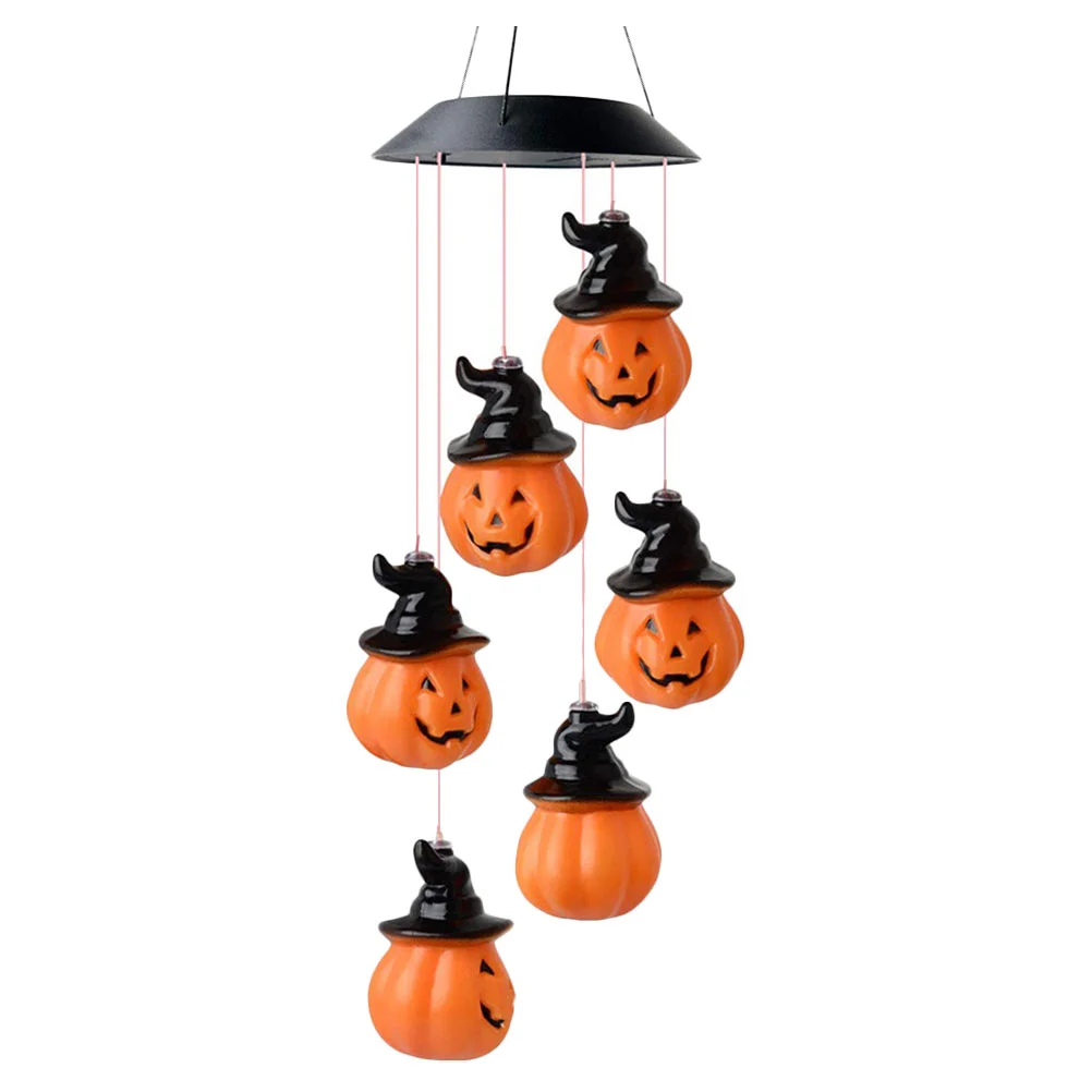 

1PC Garden LED Solar Wind Chime Gradient Colorful Solar Pumpkin Lamp