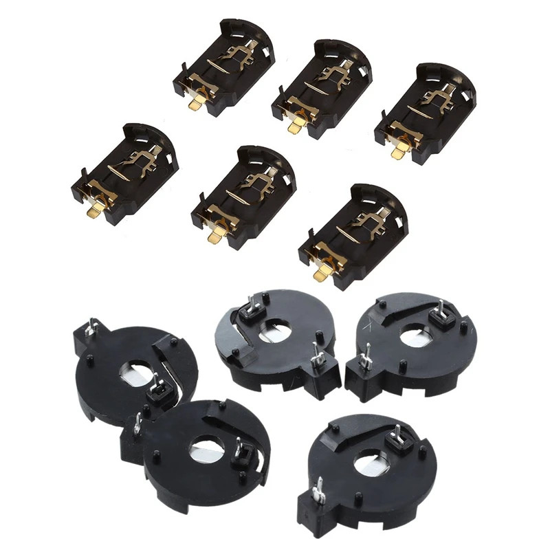 

6 шт. коричневый пластиковый корпус CR2032, держатель для батареек и 5 шт. CR2016 2025 2032, держатель для батареек