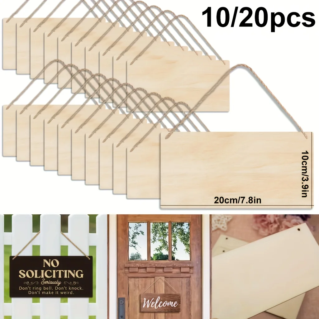 20/10 шт. 3 94x7 87 дюйма пустая прямоугольная подвесная вывеска из липы сделай сам