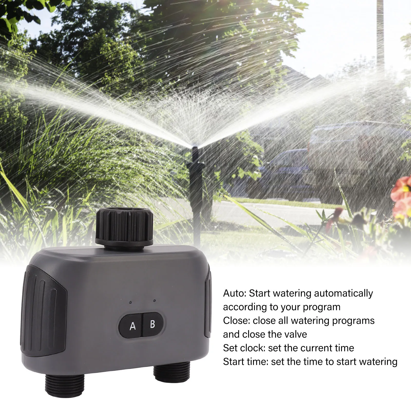 Спринклерный таймер Bluetooth с 2-зонной регулировкой резьбы G3/4 Smart Dual Water Timer для