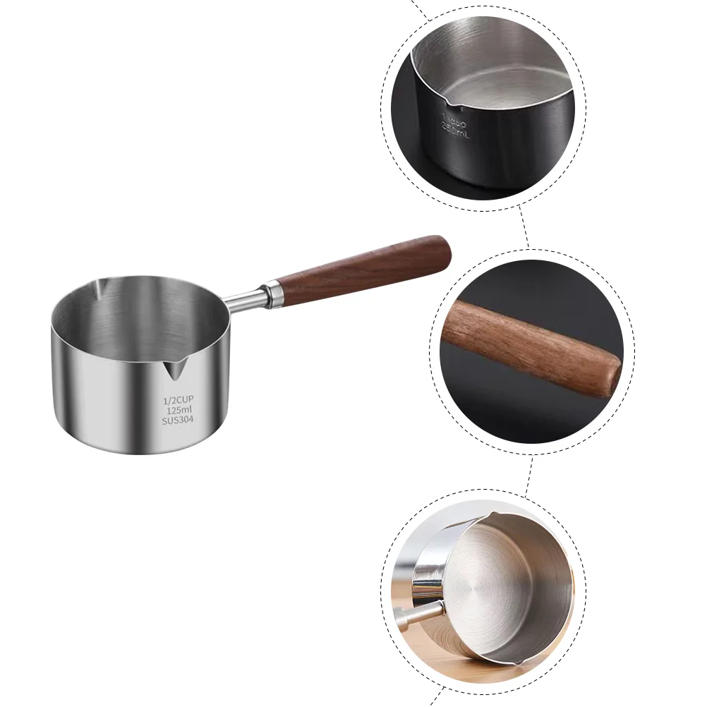 

Metal Saucepan Wood Handle Sauce Pan Small Oil Pot Saucepan with Handle Small Saucepan