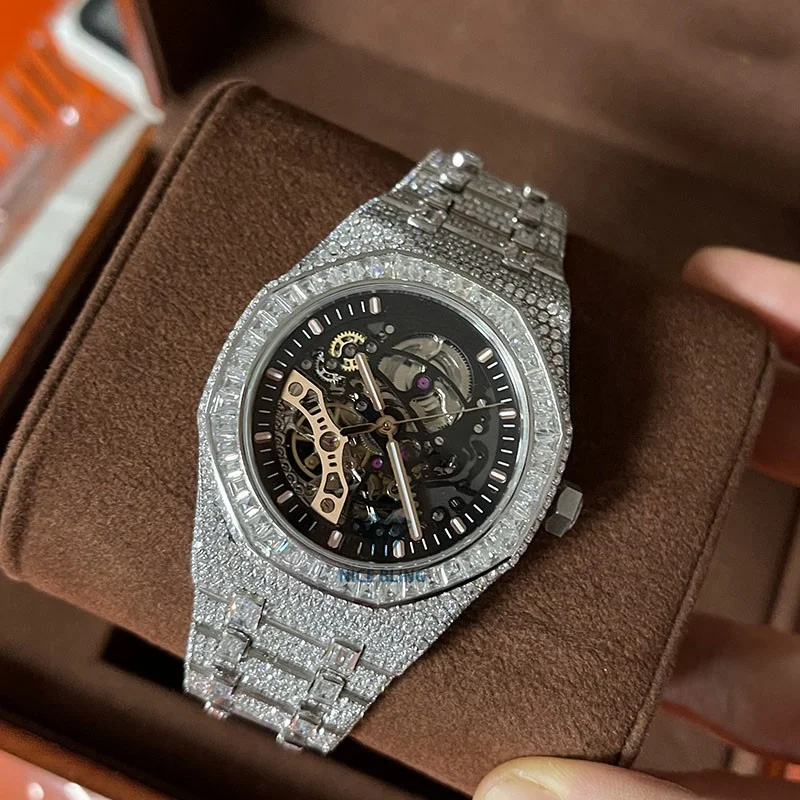 

bust down fully iced out moissanite diamond watches automatic men luxury