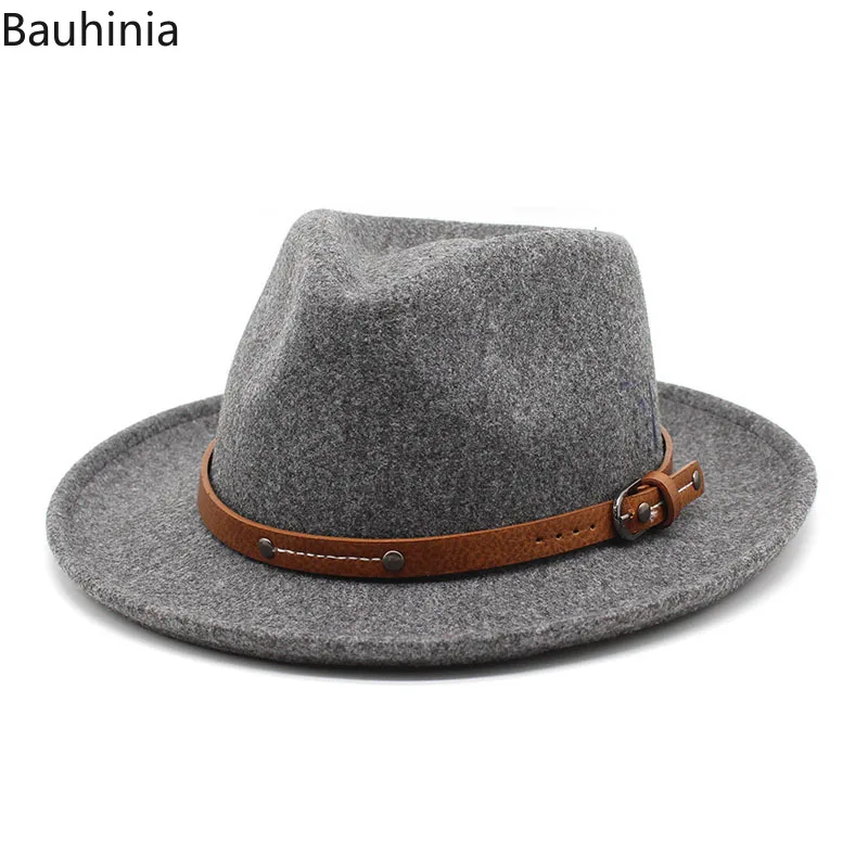 

Bauhinia New Soft Wool Felt Fedora Hat For Men Women Curved Brim Trilby Jazz Hat Gentleman Party Dress Cap Sombreros De Mujer