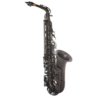 eb alto saxophone e tone down matte black body carving professional performance beginners grade test