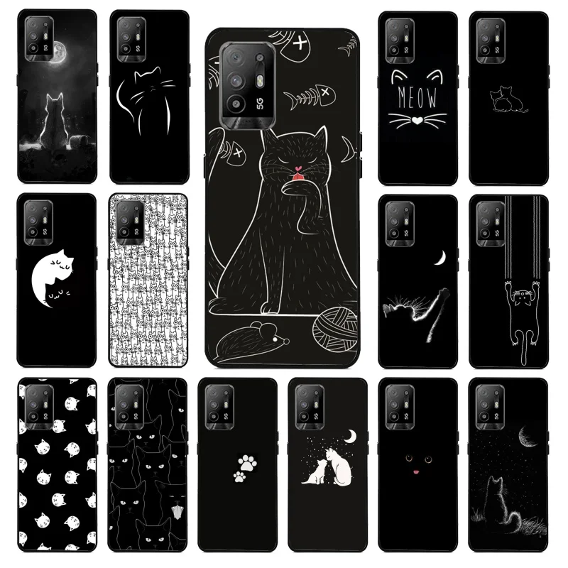 

Black Cat Phone Case for OPPO A54 A74 A94 A53 A53S A9 A5 A15 A91 A95 A73 A31 A52 A93 A92