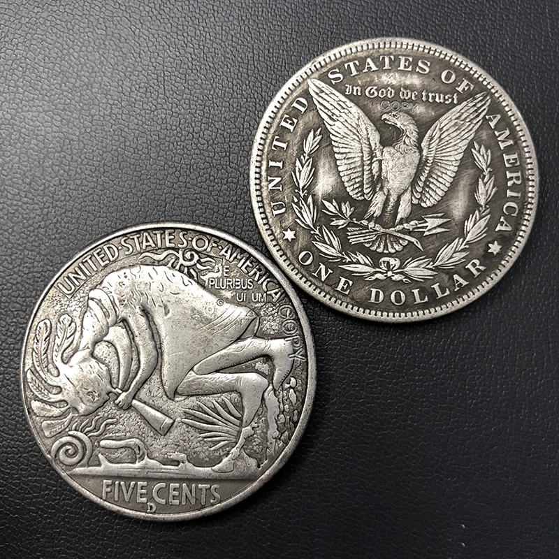 

Медная памятная монета "Путешественник скелет", 5 центов