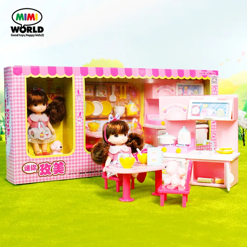 

Mimiworld Mini Meimei Pink Kitchenette Kitchen Children Play House Doll Gifts Toy Model Anime Figures Collect Ornaments