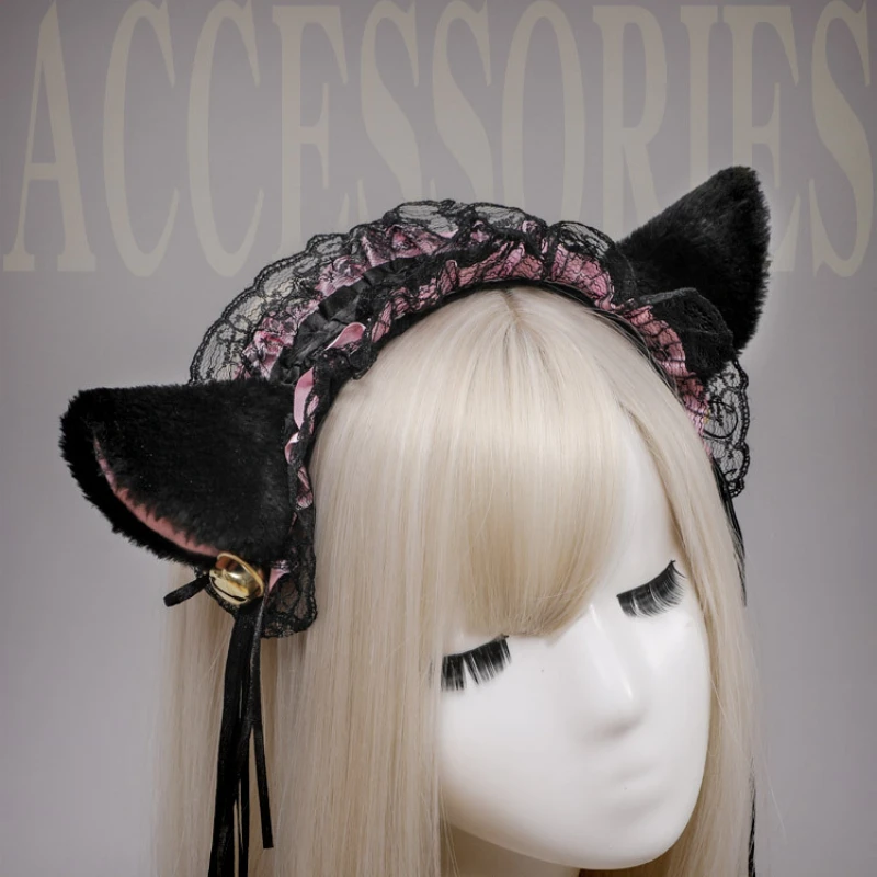 

Аксессуары для волос Sweet Lolita реквизит косплей персонажа кошачьи уши заколка для волос горничной аксессуары декоративные повязки на голову для девочки