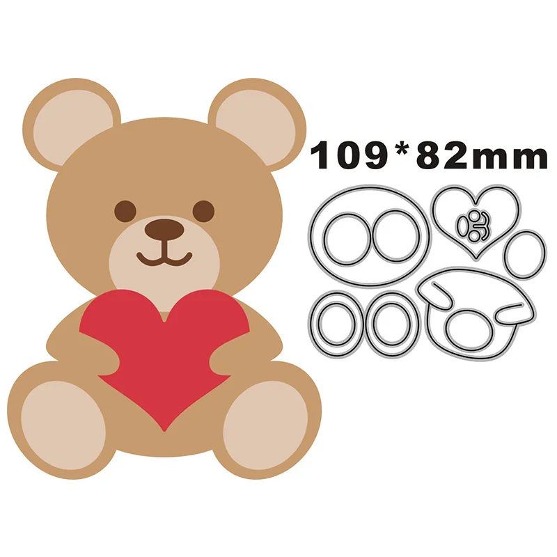 

Новинка 2022 г., металлические штампы «сидячий Медведь» для скрапбукинга, изготовления бумажных изделий и открыток, тиснение, Декор, без штампов