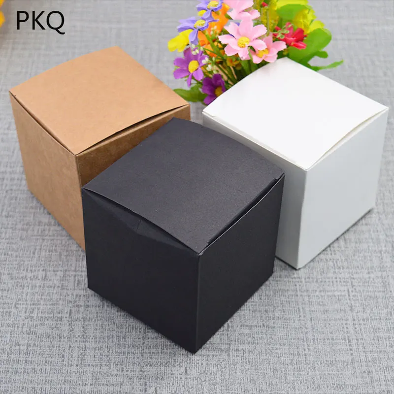 

100pcs/lot 6Size Kraft Paper Cardboard Jewelry Gift Candle Packing Box DIY Hand Made Soap Carton Box