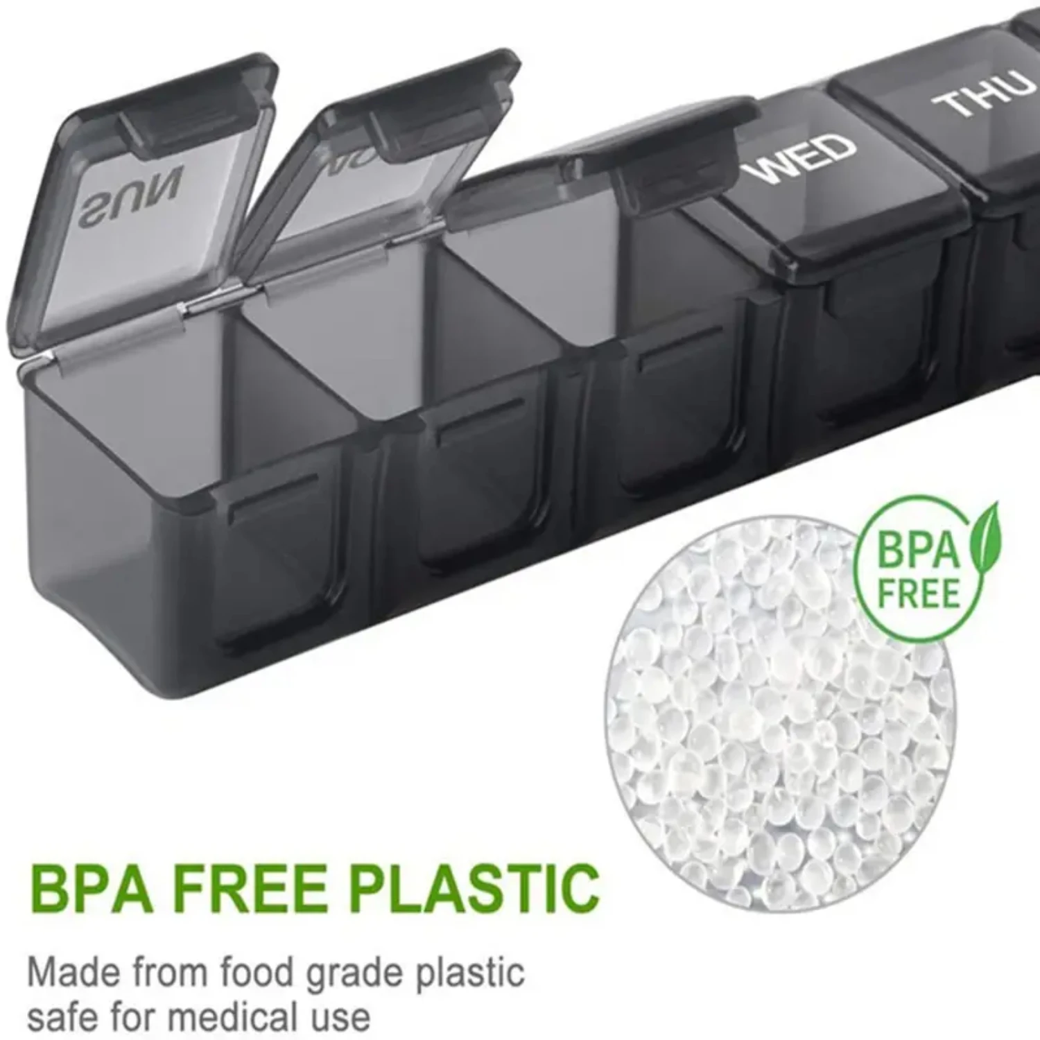 Еженедельный органайзер для таблеток с отделением большой емкости 7-дневный