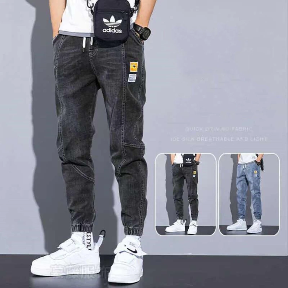 2022 Teenagers Denim Jeans Men's Korean Feet Brand Stretch Men's Trousers Summer Thin Casual Ripped Ankle Length Pants jeans men