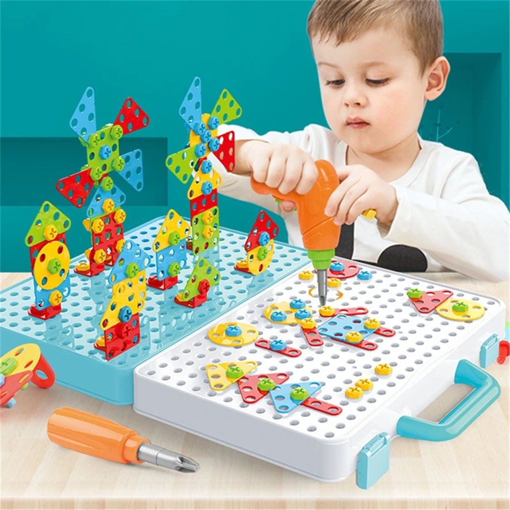 

Kids Drill Screw Nut Puzzles Toys Pretend Play Tool Drill Disassembly Assembly Children Drill 3D Puzzle Toys For Boy