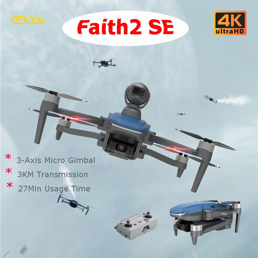 

C-FLY Faith2 SE Квадрокоптер 4K Профессиональный с 3-осевым шарнирным подвесом FPV, Wi-Fi GPS, Радиоуправляемый квадрокоптер с камерой, 540 °, вертолет для обхода препятствий