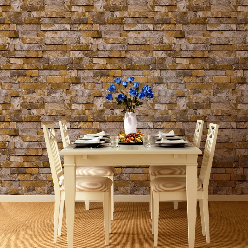 

House Wing Brick Block 3D Brick Pattern Wallpaper Clothing Store Wallpaper Hotel Culture Brick TV Wall Background Simple Living