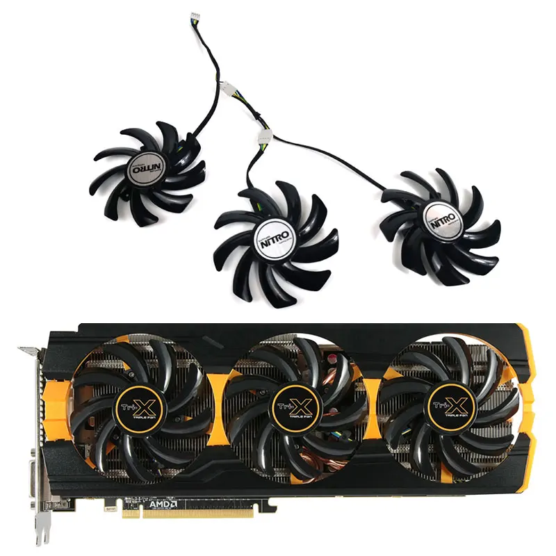 

3PCS FDC10H12S9-C 85MM 4PIN DC 12V 0.35A R9 290X Sapphire GPU Cooling Fan R9 290X 290 280 Vapor-X OC Platinum Graphics Card Fan